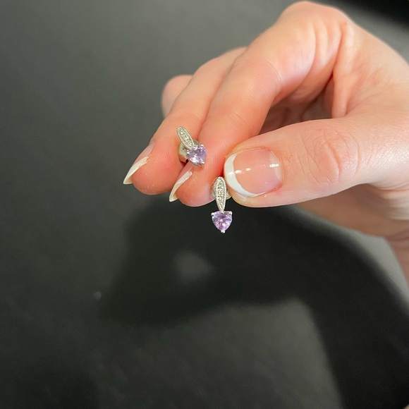 KAY Heart Drop Birthstone Earrings - Picture 6 of 11